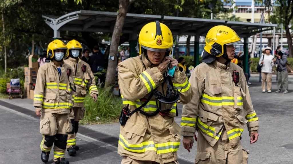 firefighters in Hong Kong