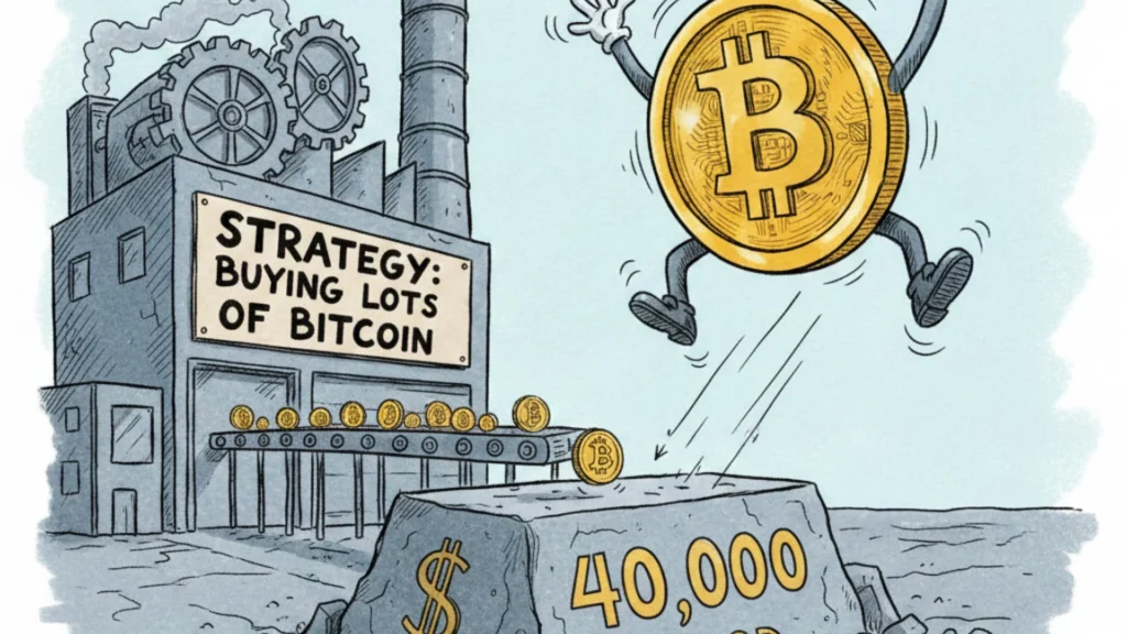 Traders warn of a possible Bitcoin price drop to $40,000, even as Strategy adds another $108 million BTC to its treasury.