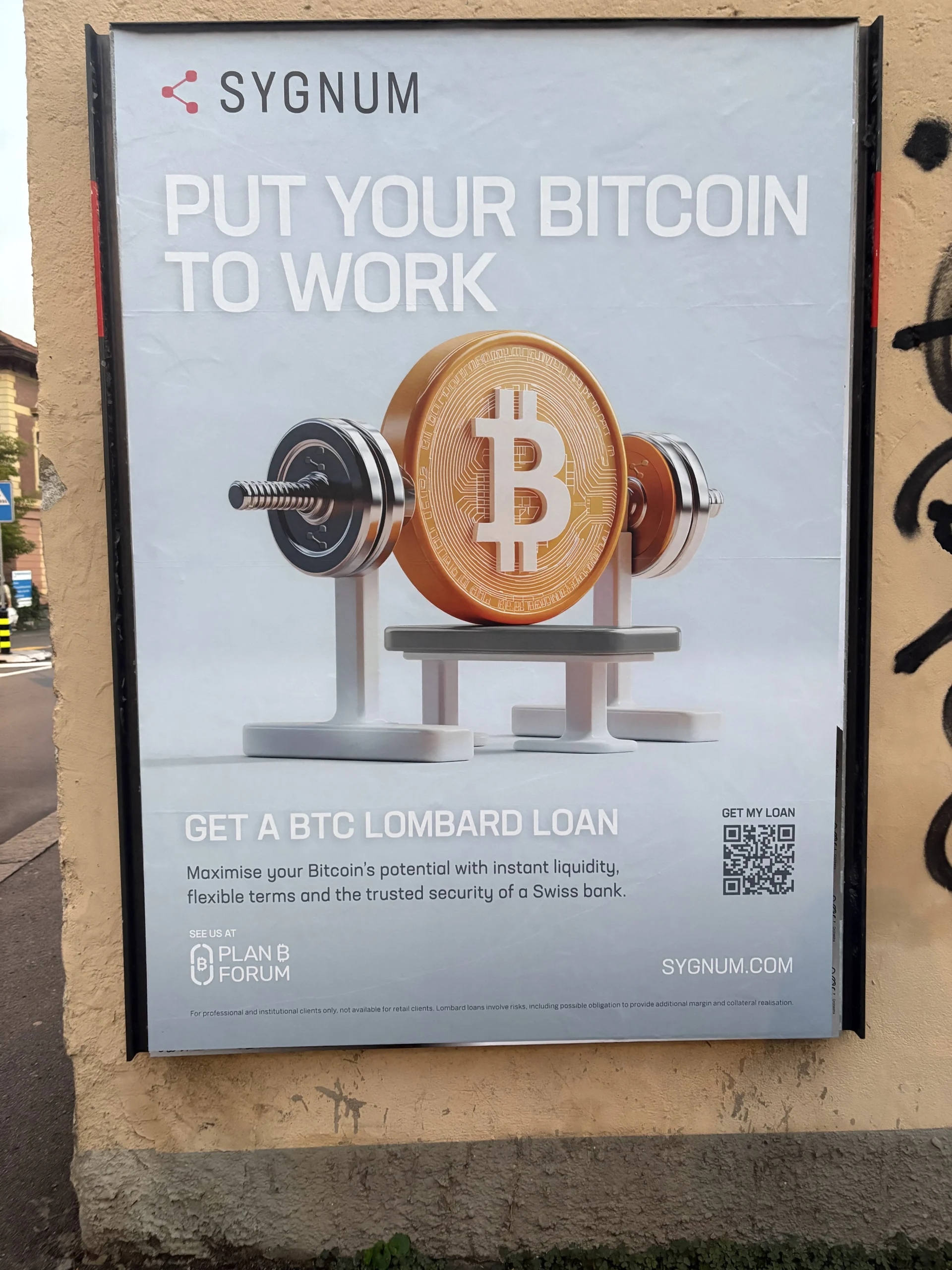 Sygnum advertisement for Bitcoin yield | Source CCN/Lorena Nessi