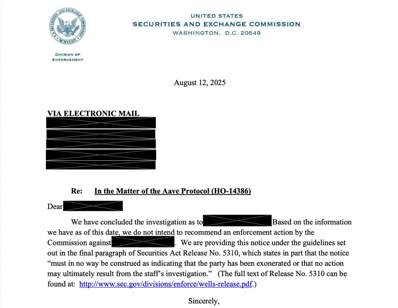 SEC letter.