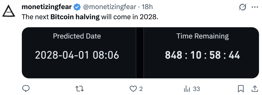 Next Bitcoin halving