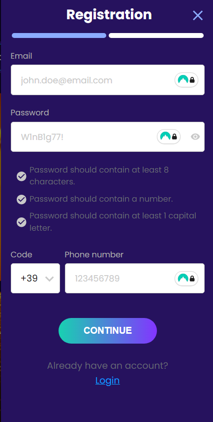 CCN.com bitdreams casino revew sign up form screenshot