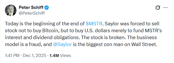 Peter Schiff on MSTR and Michael Saylor.