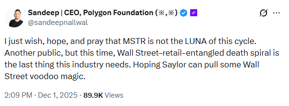 Sandeep Nailwal on Saylor’s Bitcoin bet