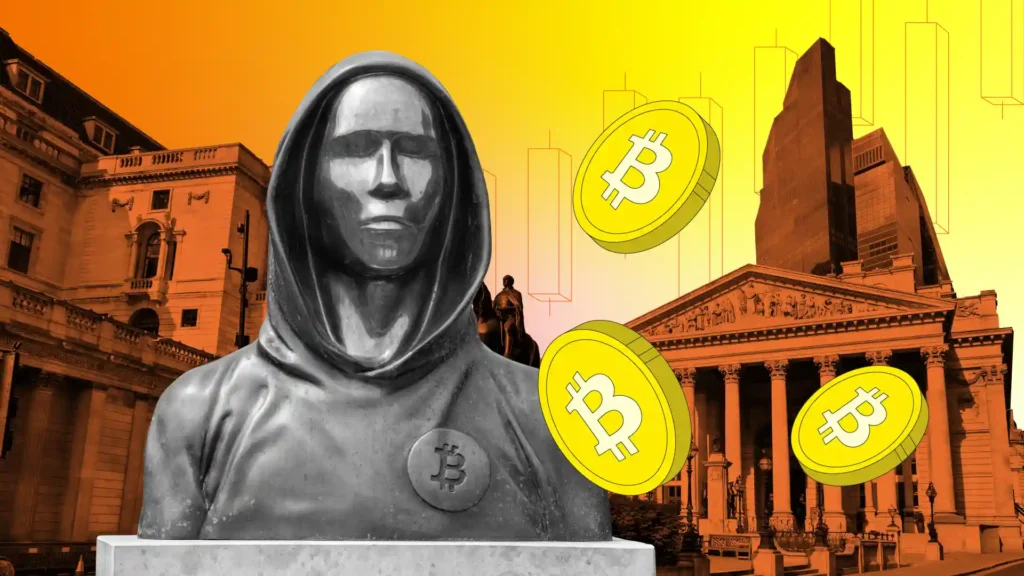 A new Satoshi Nakamoto statue inside the NYSE and in Times Square highlights Bitcoin’s growing mainstream acceptance.