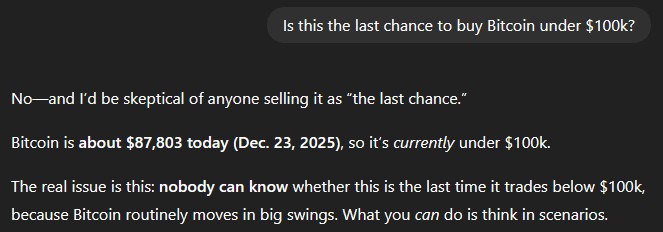 Is this the last chance to buy Bitcoin under $100k? 