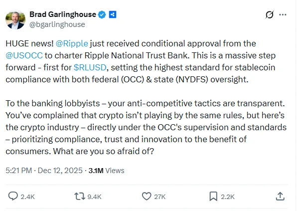 Brad Garlinghouse Tweet
