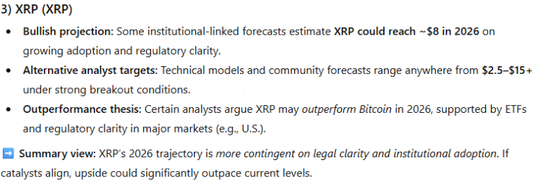 ChatGPT estimate on XRP