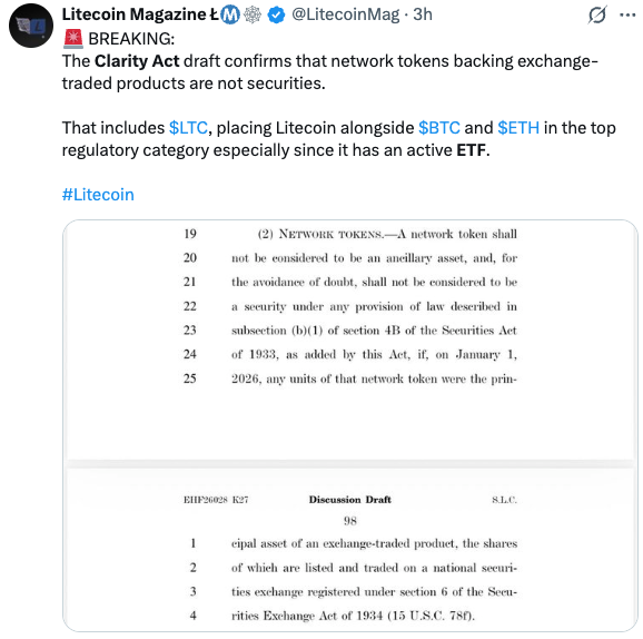 Network tokens backing ETPs are not securities