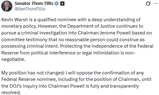 Thom Tillis tweet