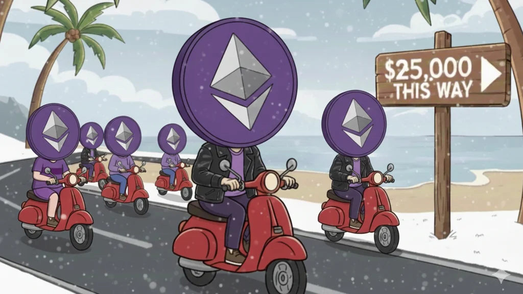 Ethereum price missed the $25,000 target set in a high-profile executive bet, reigniting debate over whether ETH can reach that level by 2026.