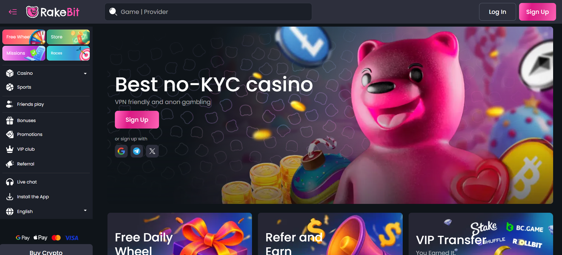 CCN rakebit review homepage screenshot