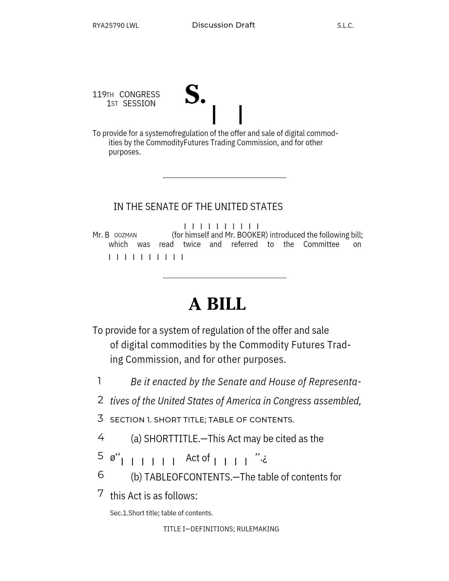 Clarity Act bill