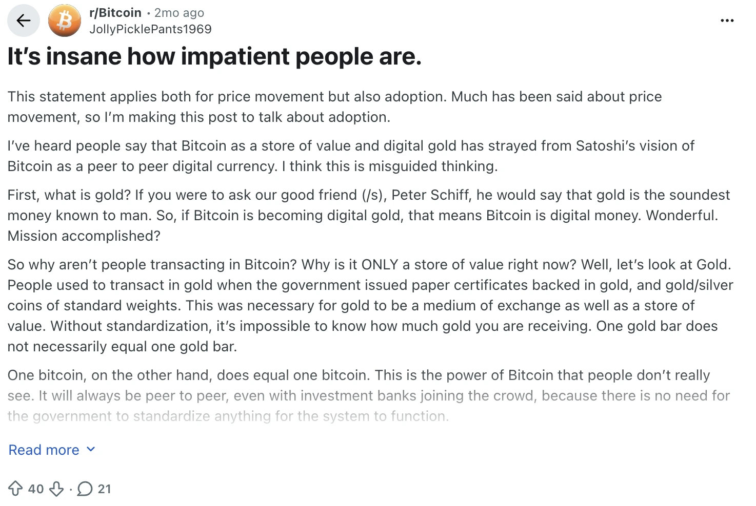 Community statement about crypto | Source: Reddit