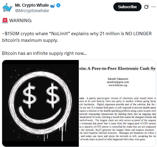 Bitcoin's 21 million supply is no longer maximum supply