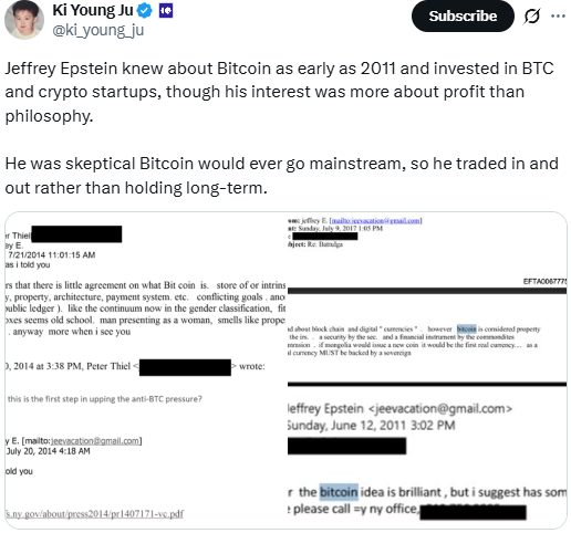 Jeffrey Epsteing the creator of Bitcoin