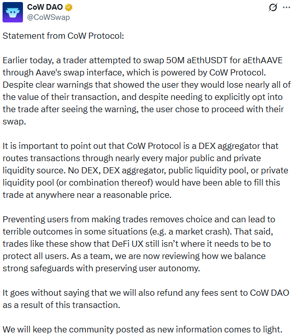 CoW Protocol statement