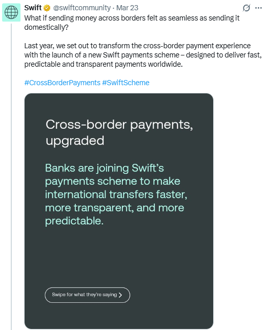 SWIFT upgrades cross-border payments