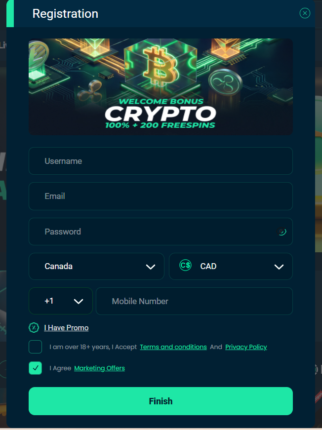 Rolletto Signup Interface