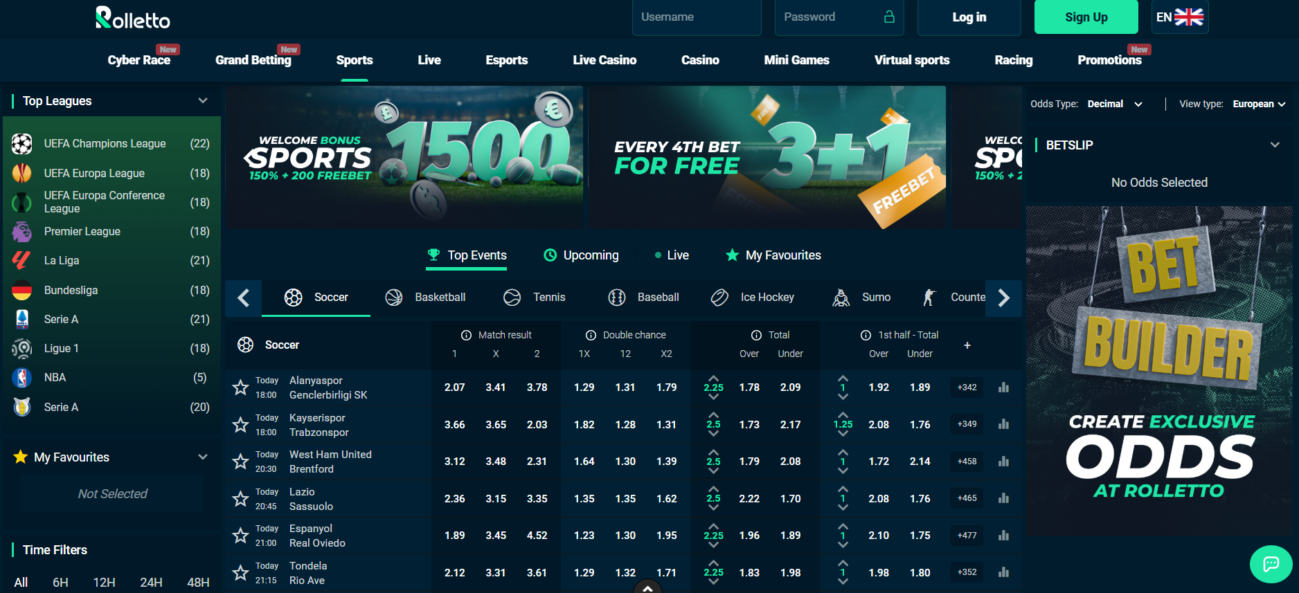 CCN.com rolletto review sportsbook screenshot