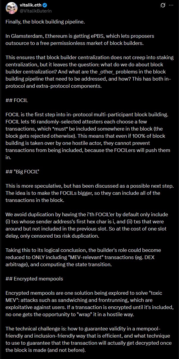 Buterin's toxic MEV post