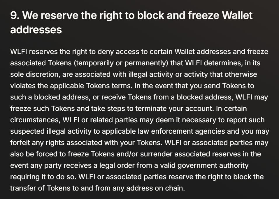 WLFI Risk Disclosures