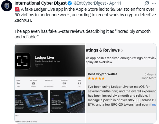 A fake Ledger Live app