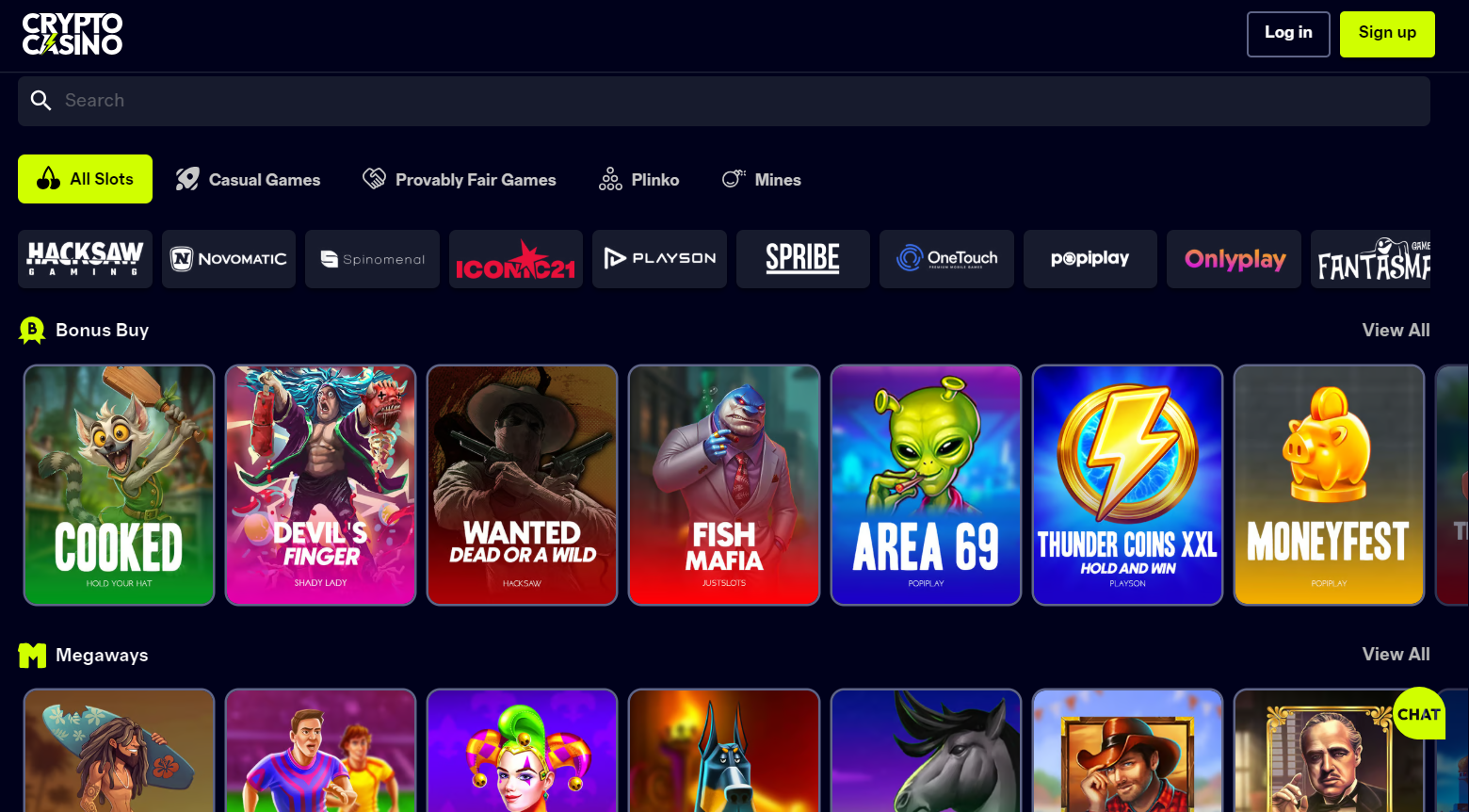 cryptocasino.com review slots screenshot