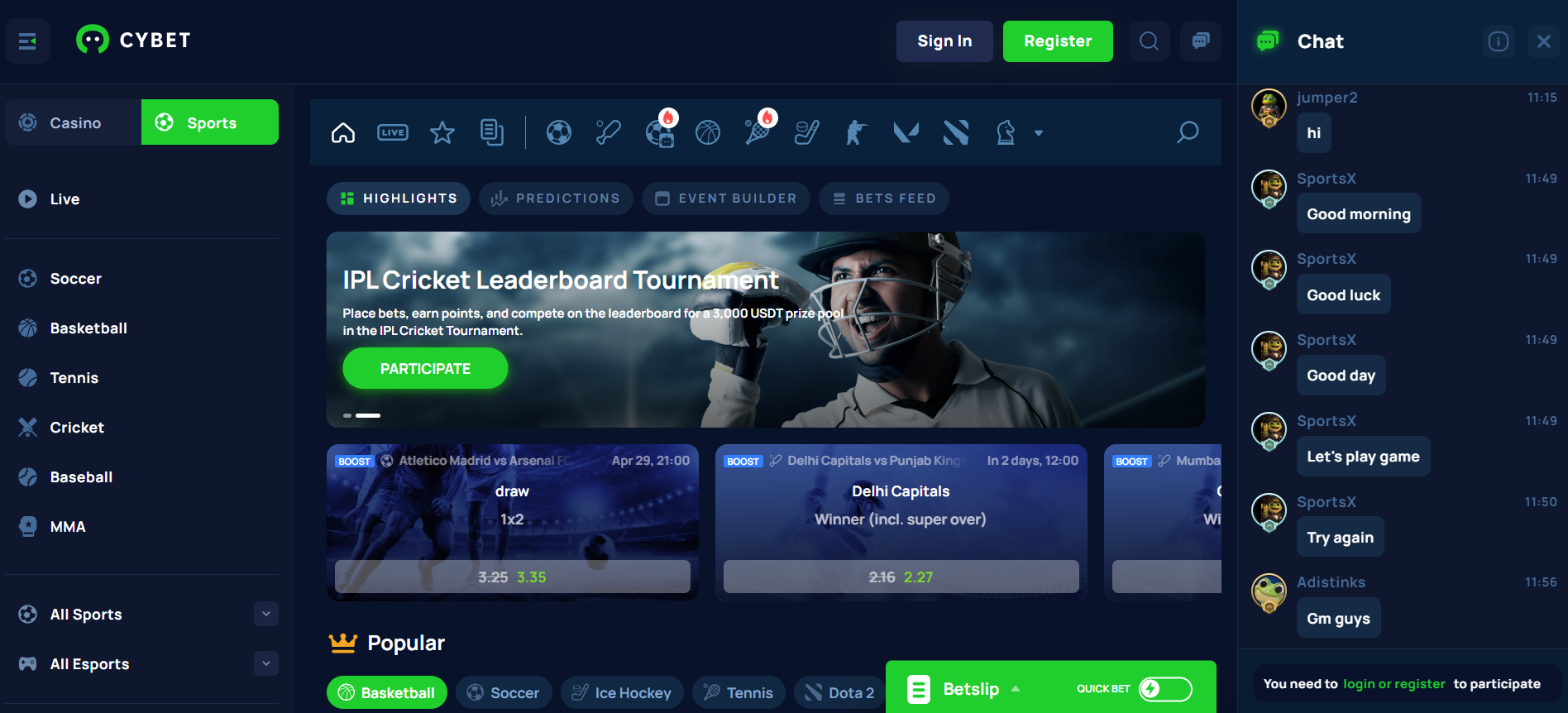 cybet review sportsbook screenshot