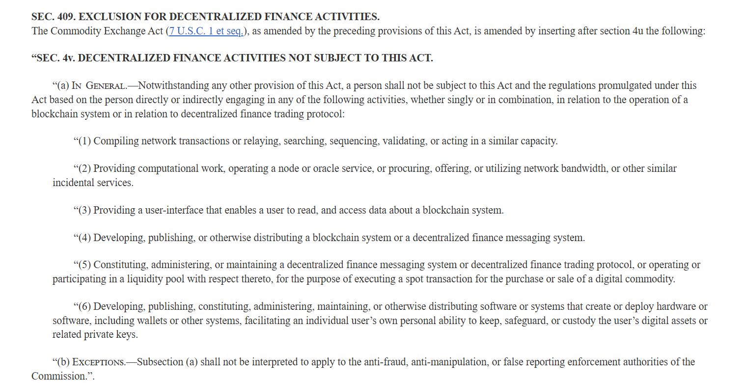 Sec. 409 of the CLARITY Act