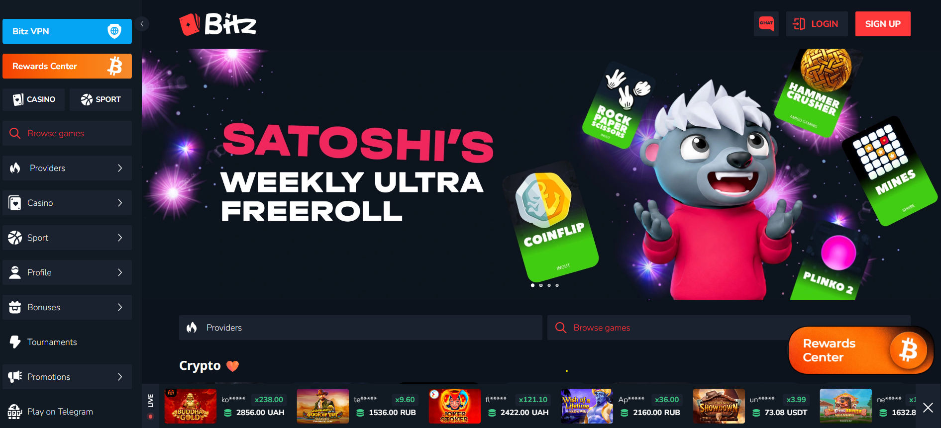 Bitz.io review homepage screenshot
