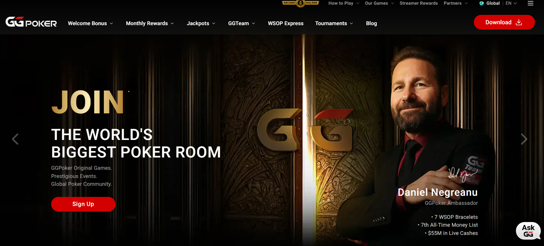 GGPoker review homepage screenshot