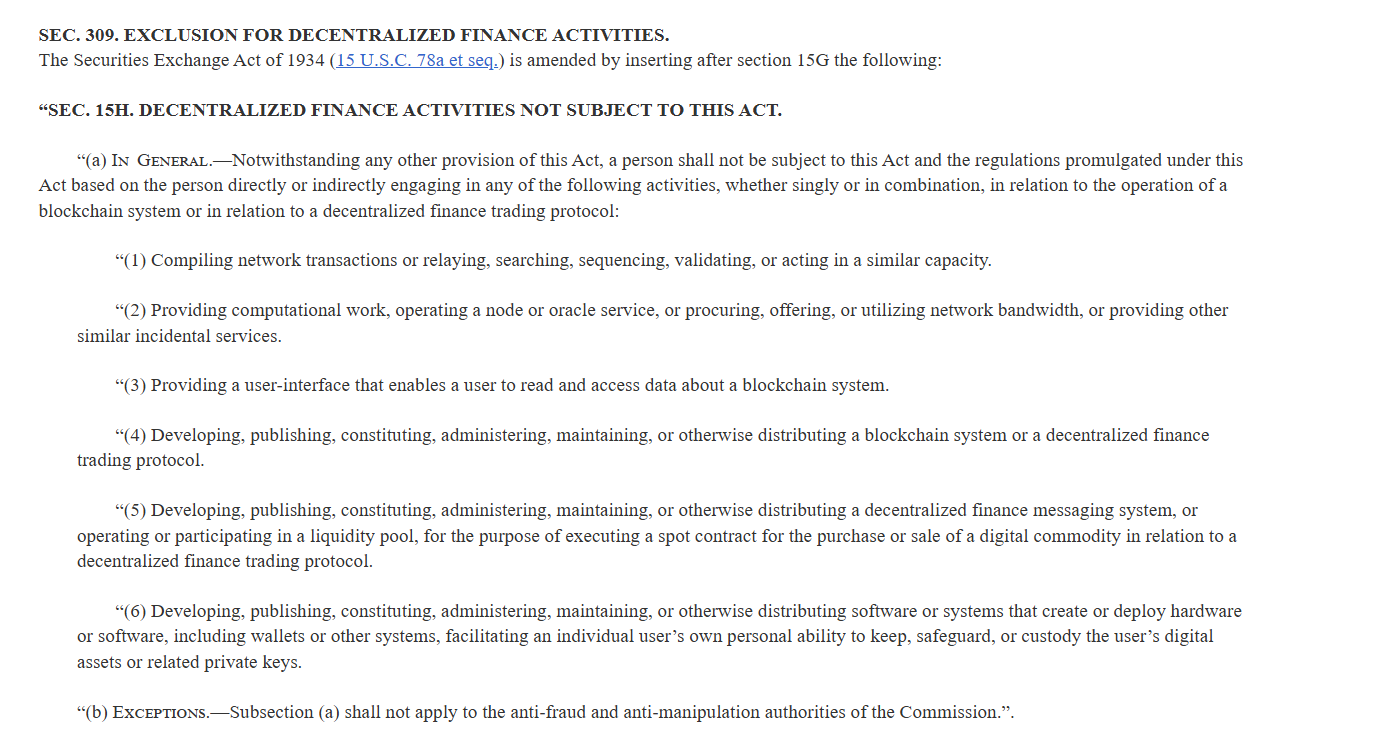Sec. 309 of the CLARITY Act