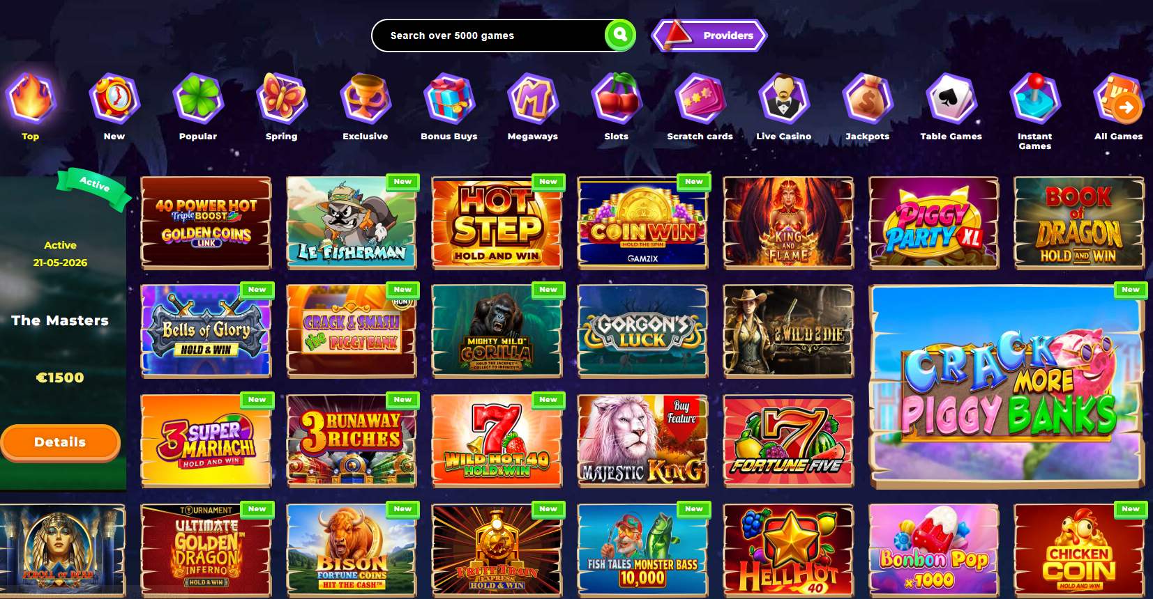 Wazamba review game library screenshot