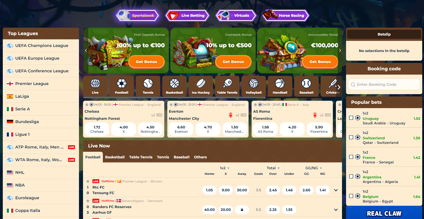 wazamba review sportsbook screenshot