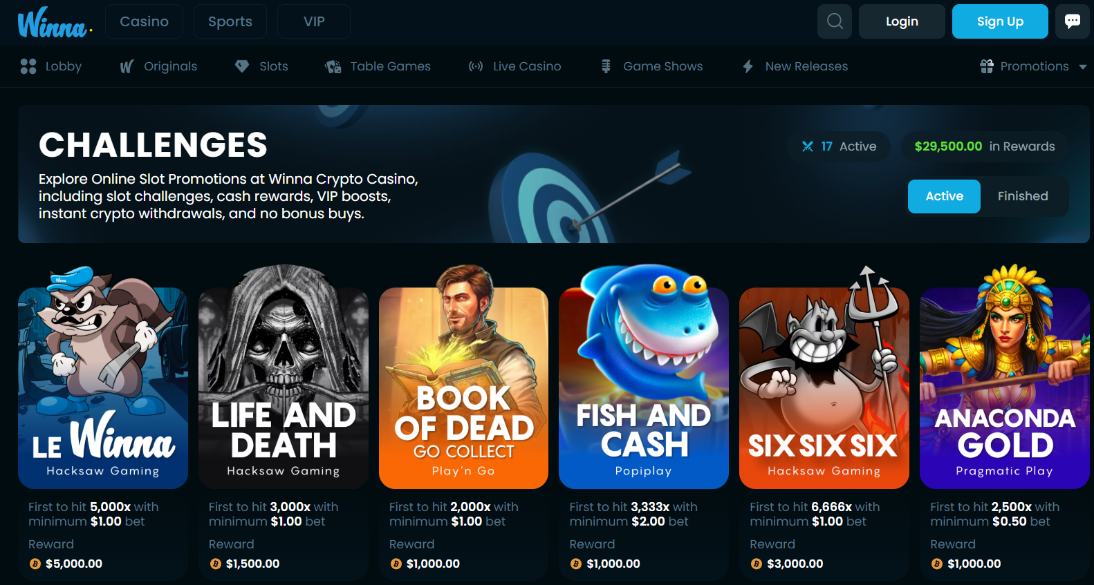 Winna Casino Challenges screenshot