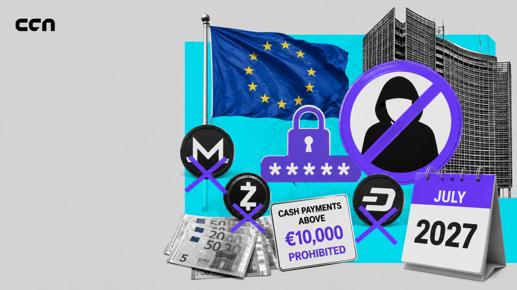 EU to Ban Privacy Coins, Anonymous Accounts and Cap Cash at €10,000 by July 2027