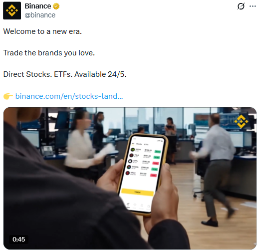 Binance tweet