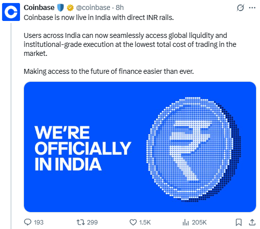 Coinbase tweet