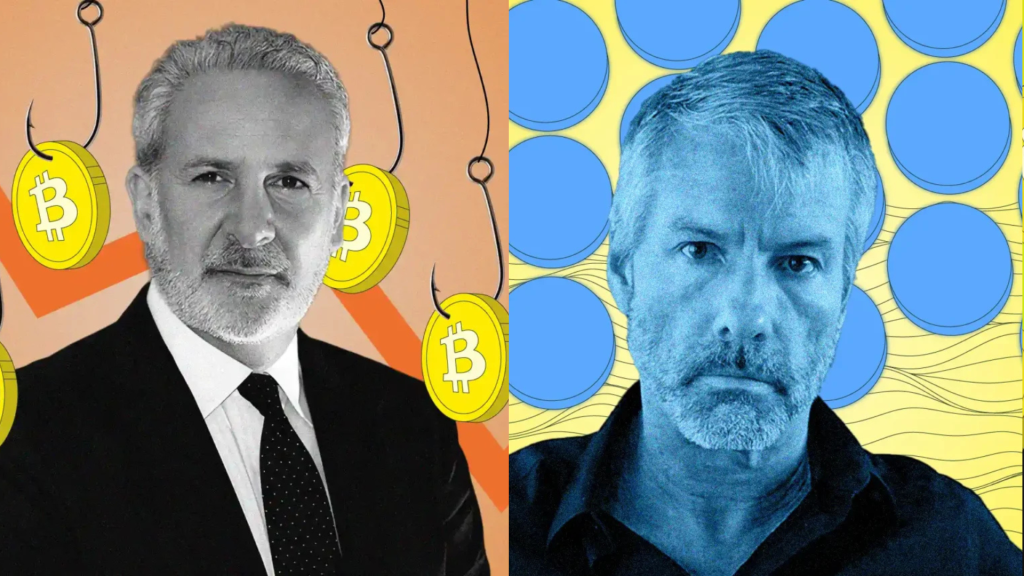 Peter Schiff said Bitcoin's "bubble has burst" during a debate with Anthony Pompliano, while also calling out Strategy's Bitcoin purchase.