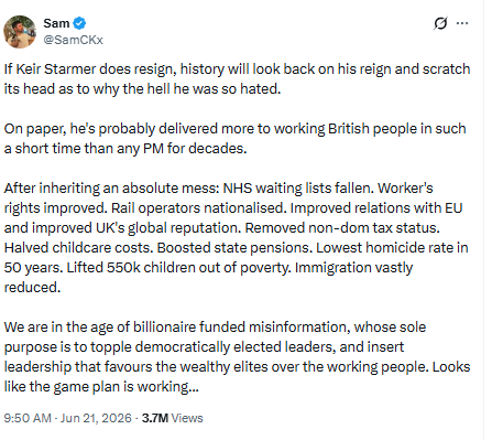 @SamCKx on Keir Starmer's resignation as the UK PM.