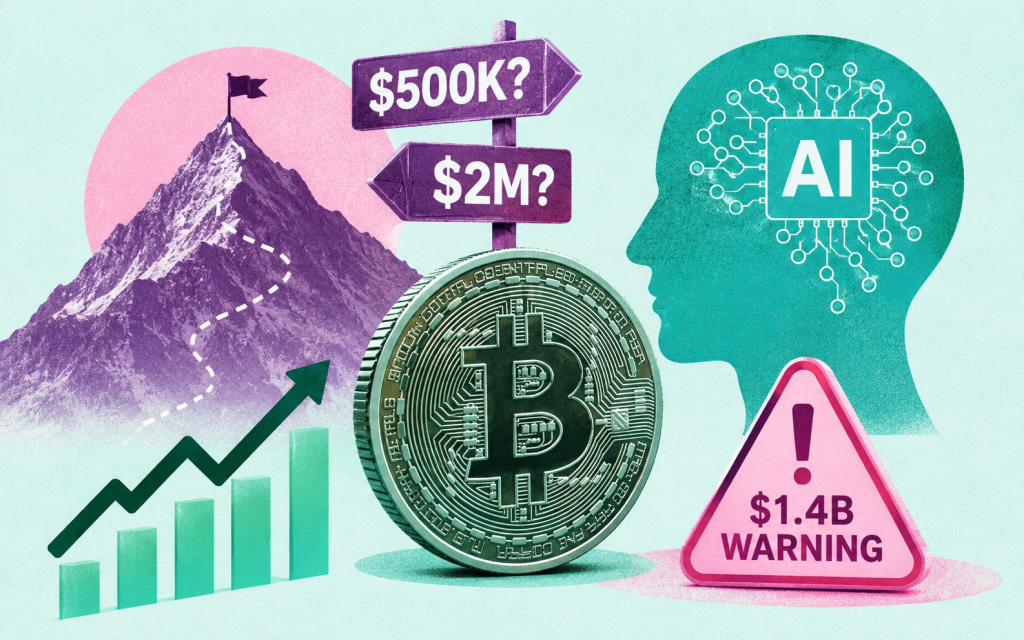 Can Bitcoin Price Hit $500K or $2M? 3 AI Models Show ‘Mega Growth’ Amid Immediate $1.4B Warning
