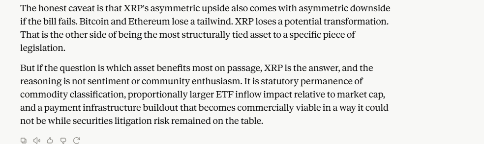 CLaude on XRP as the CLARITY Act winner