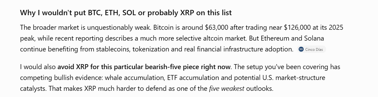 ChatGPT on BTC, ETH, XRP price outlook for 2026