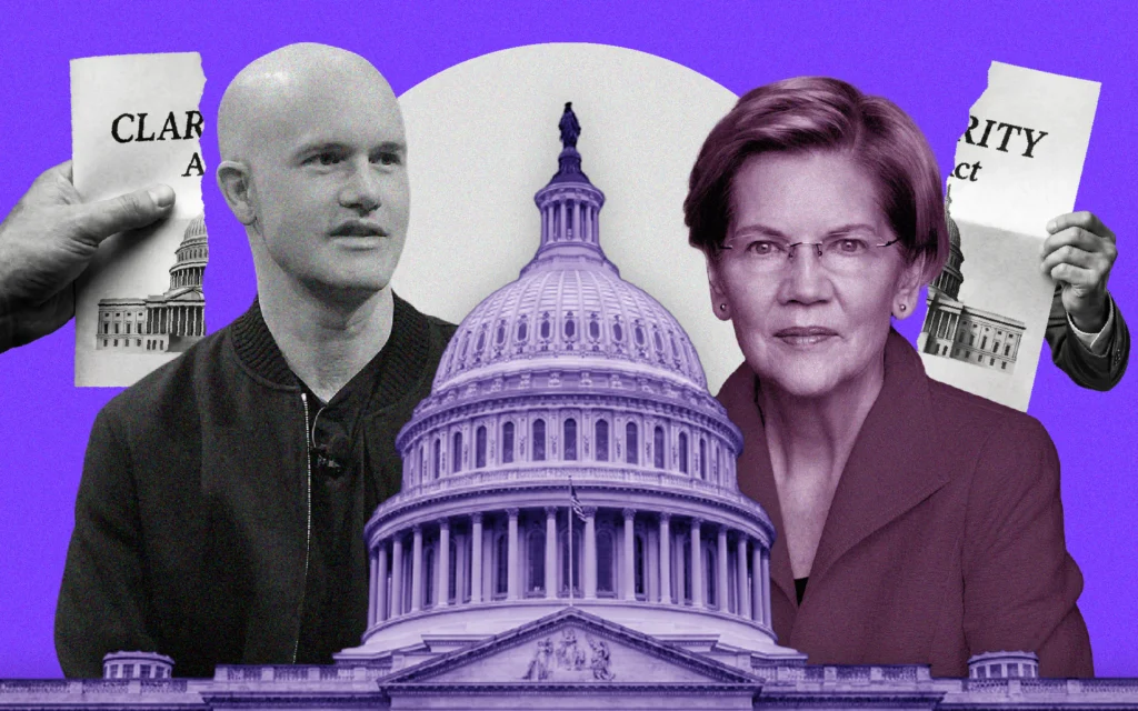 Brian Armstrong Accuses Elizabeth Warren of Trying to ‘Kill’ CLARITY Act Ahead of Crucial Vote