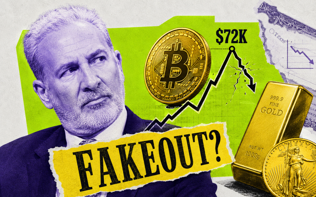 Peter Schiff Calls Bitcoin’s $72K Rally a ‘Fakeout’ and Says Gold Is the Real Winner