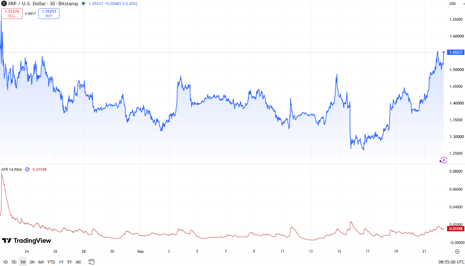 XRP monthly chart and RSI